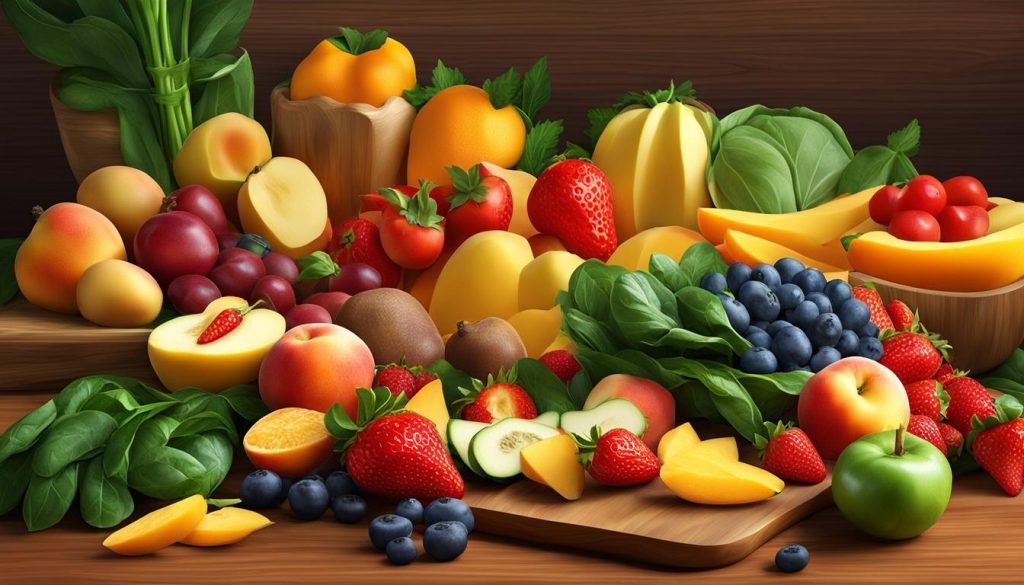 frutas e vegetais frescos para gastrite